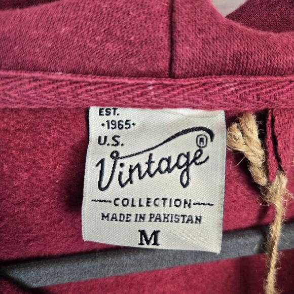 Outer Banks NC Maroon Sweater Jacket M Zip Up Hooded Pockets Fade Cozy Warm NWT - Picture 7 of 14